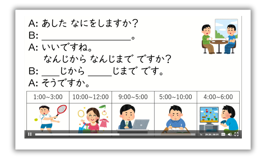 「日本語カフェ」の「かいわコース」の教材