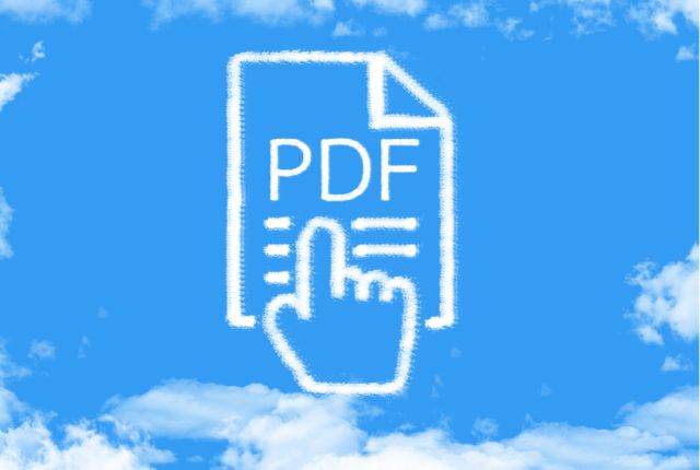 青空に描かれたPDFアイコンの画像｜特定技能試験の参考書ガイドの記事イメージ
