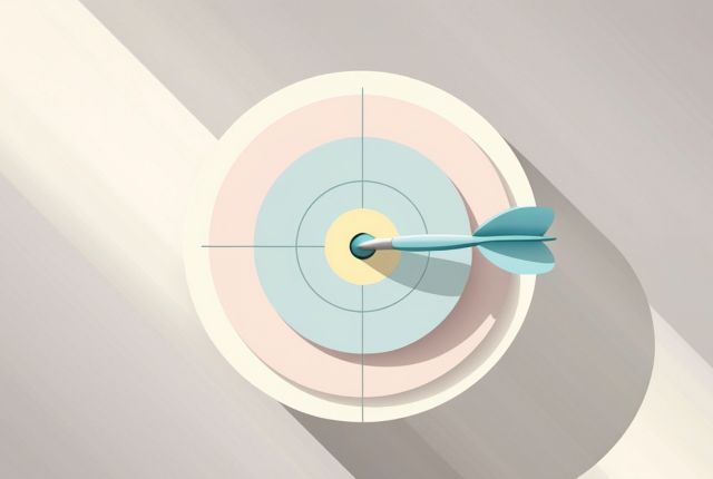 的の中心に矢が当たるイメージ、目標達成や成果を象徴するビジュアル