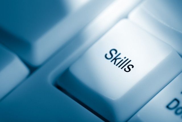 スキルを象徴するキーボードキーのクローズアップ画像。